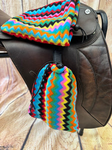 Large stirrup Covers, printed fleece