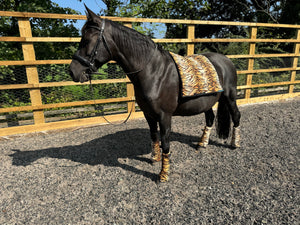 Patterned fleece and faux fur exercise boots