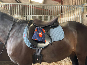 Large stirrup Covers, printed fleece