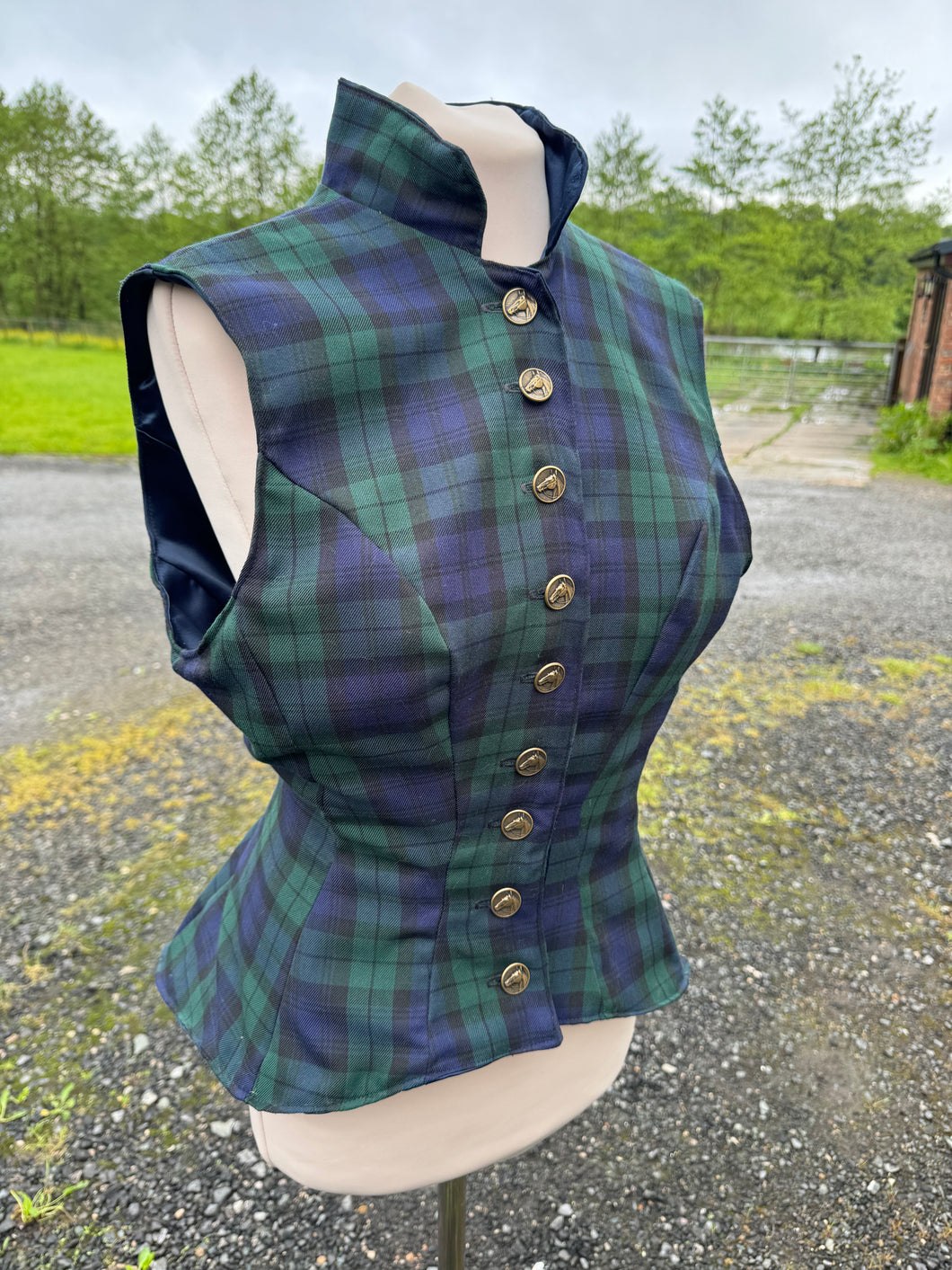 Green tweed waistcoat