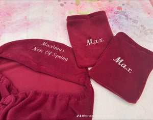 Personalised embroidered stirrup covers, stirrup iron protectors
