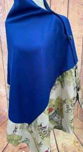 Royal Blue wool cape.