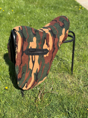 Camouflage ride on saddle cover