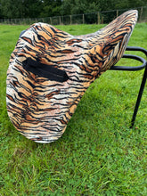 Load image into Gallery viewer, Tiger print ride on saddle cover