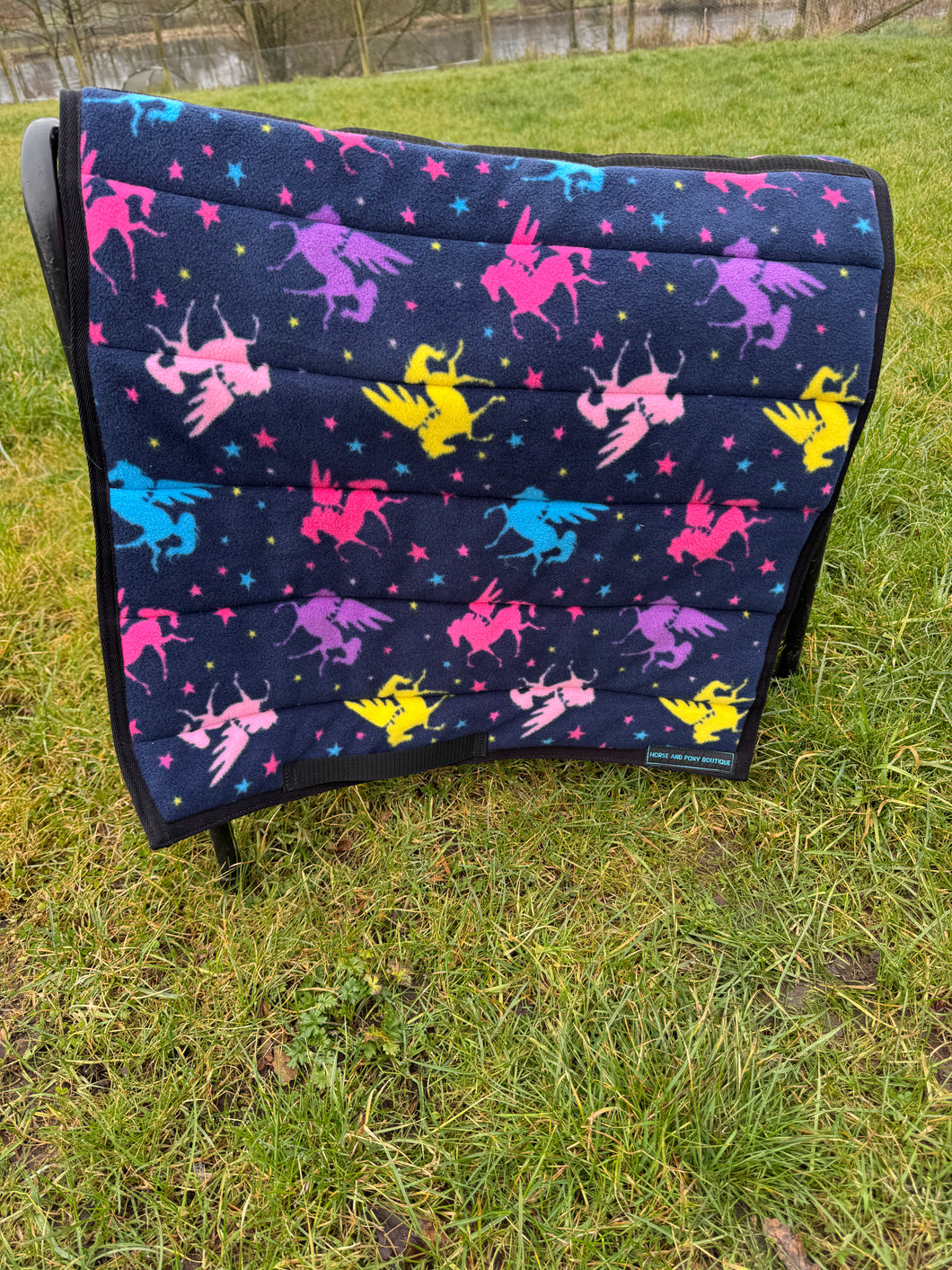Pegasus navy fleece saddle pad