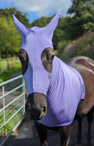 Lilac lycra horse hood