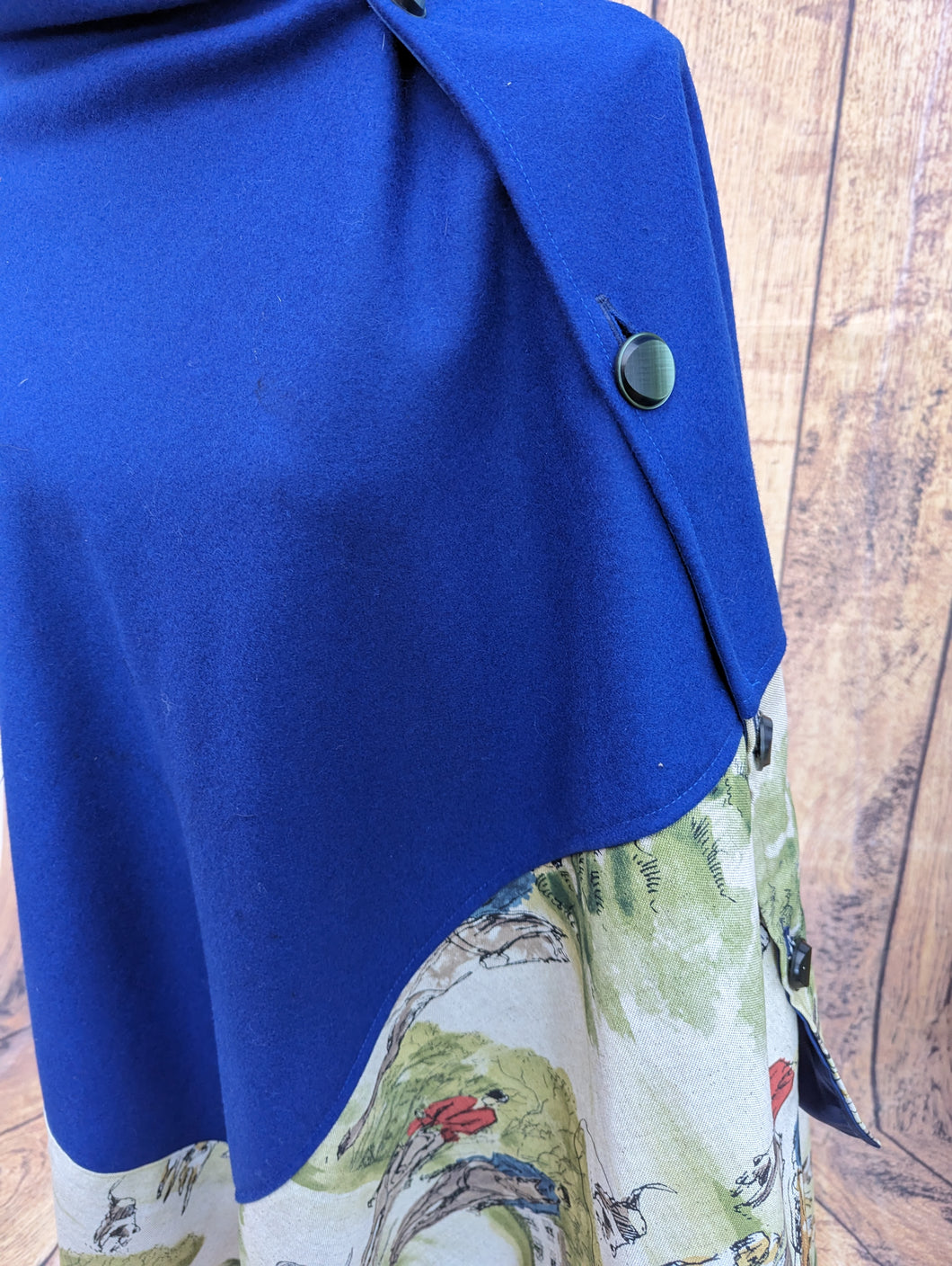 Royal Blue wool cape.