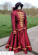 Load image into Gallery viewer, Half price ! Burgundy and Gold Military inspired