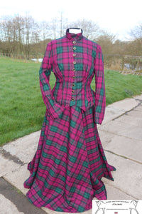 Burgundy tartan astride outfit