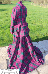 Burgundy tartan astride outfit