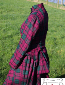 Burgundy tartan astride outfit