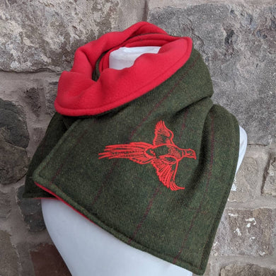 Wool with pheasant embroidery scarf