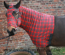 Load image into Gallery viewer, Red tartan fleece horse hood