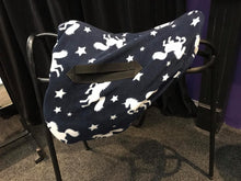 Load image into Gallery viewer, Pink or navy unicorns ride on saddle cover