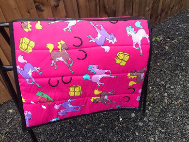 Pink horses saddle pads/fleece numnahs