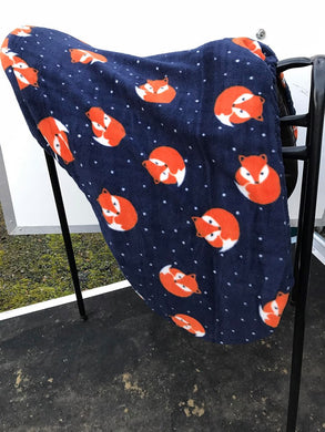 Printed storage fleece saddle cover