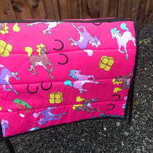 Load image into Gallery viewer, Pink horses saddle pads/fleece numnahs