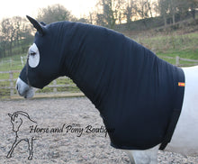 Load image into Gallery viewer, Black lycra horse hood