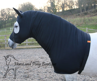 Black lycra horse hood
