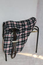 Load image into Gallery viewer, Grey tartan ride on saddle cover