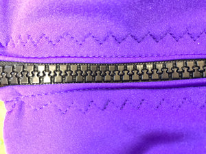 Purple lycra hood with fleece ears and nose band
