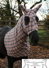 Load image into Gallery viewer, Tan tweed fleece horse hood
