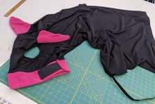 Load image into Gallery viewer, Black hood with pink fleece ears and nose band