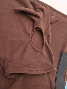 Brown fleece horse hood