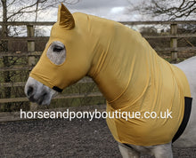 Load image into Gallery viewer, Gold lycra horse hood
