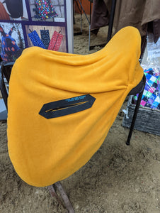 Ocre yellow ride on fleece saddle cover
