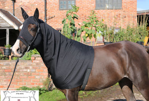 Quilted horse hood navy or black