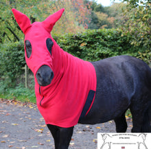Load image into Gallery viewer, Red  fleece horse hood