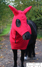 Load image into Gallery viewer, Red  fleece horse hood